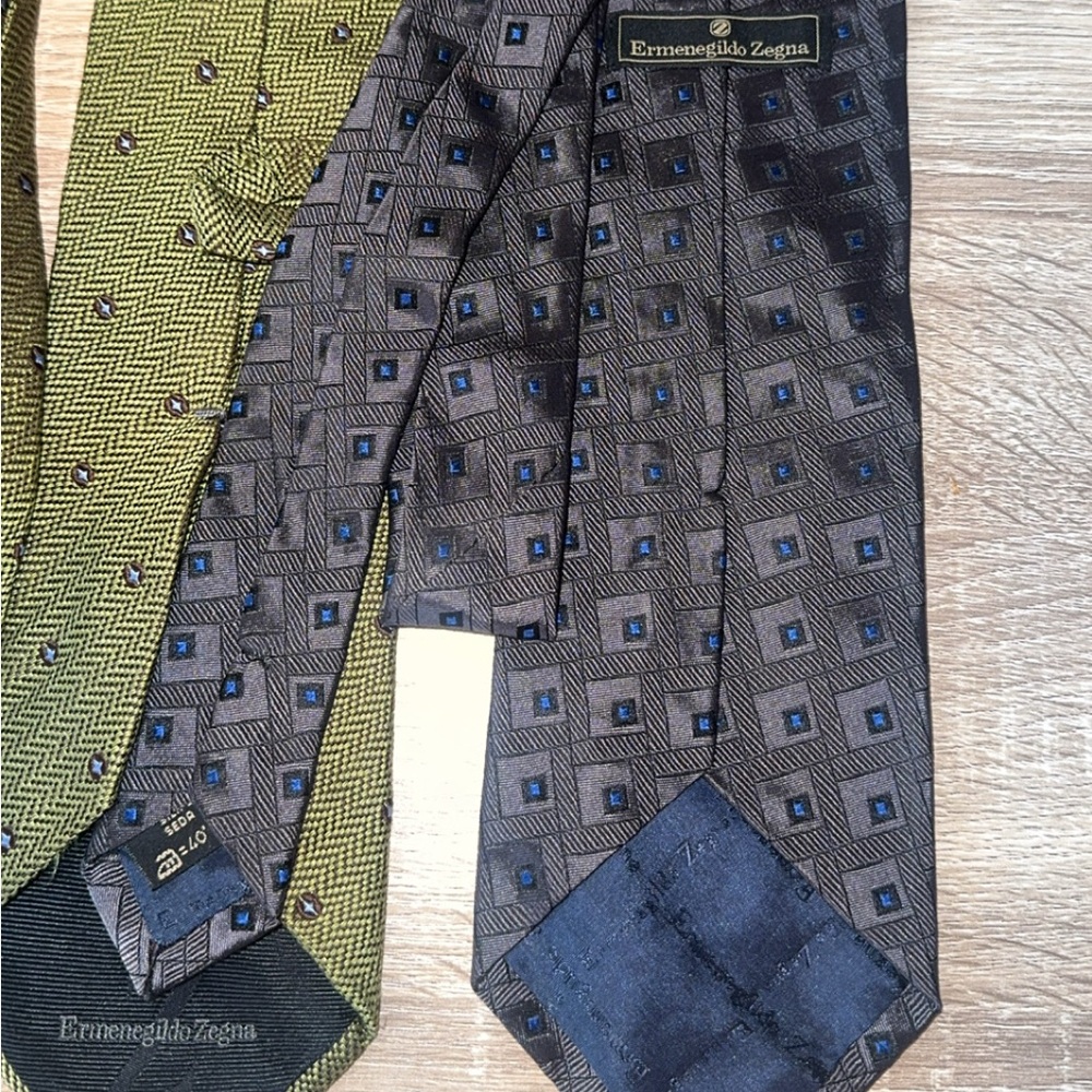 Bundle of 5 Ermenegildo‎ Zegna Designer Luxury Multicolor Neck Ties - Picture 7 of 13